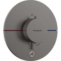 hansgrohe ShowerSelect Comfort S Set de finition pour mitigeur thermostatique encastré, Noir chromé brossé