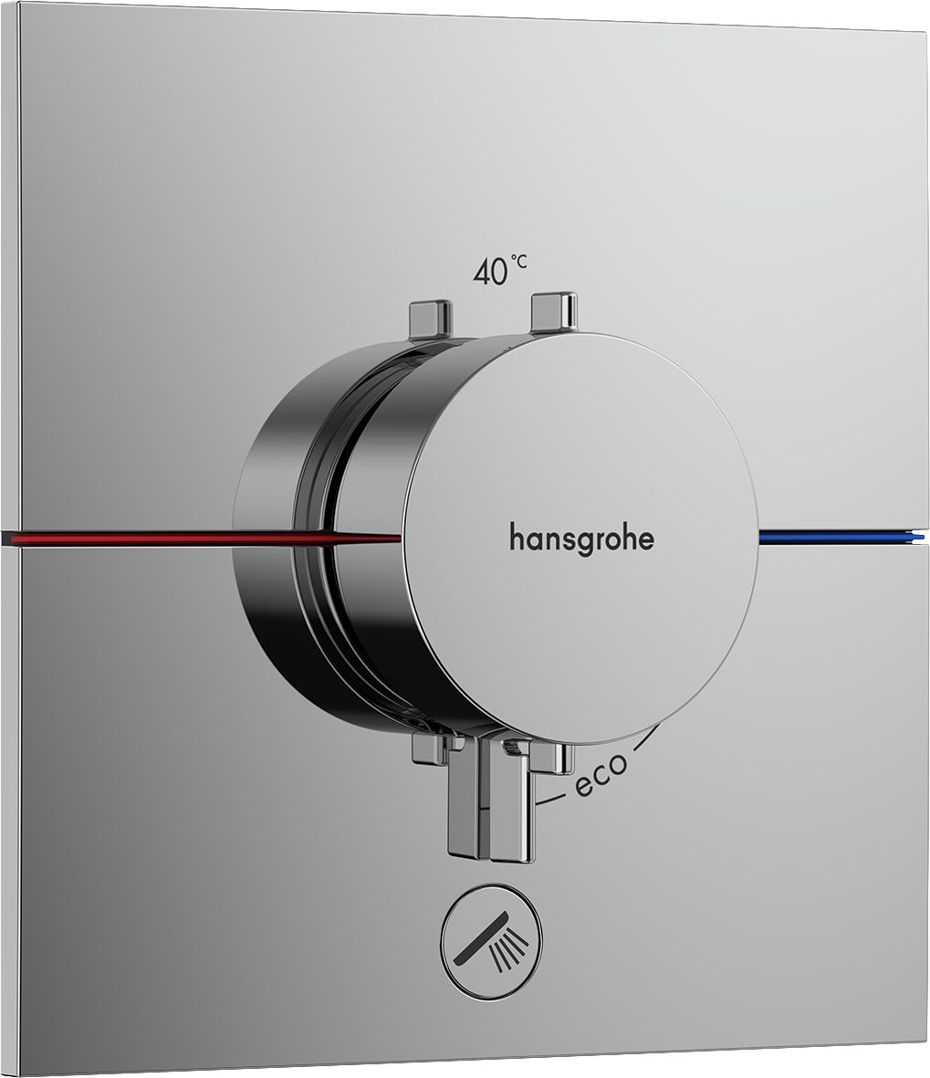 hansgrohe ShowerSelect Comfort E Set de finition pour mitigeur thermostatique encastré avec 1 fonction, Chrome