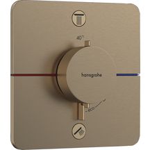 hansgrohe ShowerSelect Comfort Q Set de finition pour mitigeur thermostatique encastré avec 2 fonctions, Bronze brossé