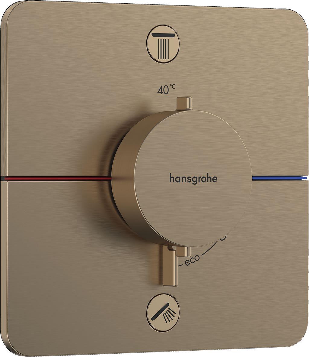 hansgrohe ShowerSelect Comfort Q Set de finition pour mitigeur thermostatique encastré avec 2 fonctions, Bronze brossé