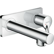 hansgrohe Talis S Factice Mitigeur de lavabo encastré mural, bec 165mm, bonde à écoulement libre, Chrome