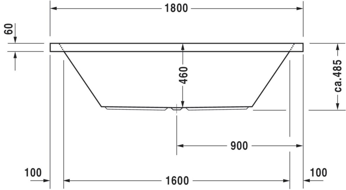 Baignoire starck 1800x900mm blanc réf. 700052000000000