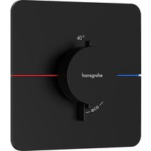 hansgrohe ShowerSelect Comfort Q Set de finition pour mitigeur thermostatique encastré, Noir mat