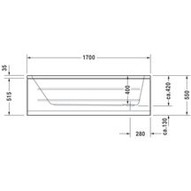 Baignoire d-code 1700x750mm blanc ecoulement lateral réf. 700100000000000