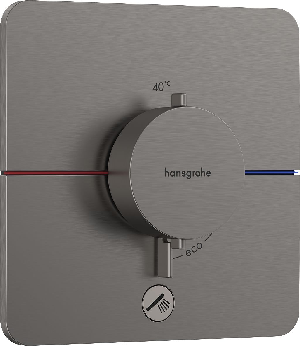 hansgrohe ShowerSelect Comfort Q Set de finition pour mitigeur thermostatique encastré, Noir chromé brossé