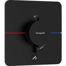 hansgrohe ShowerSelect Comfort Q Set de finition pour mitigeur thermostatique encastré, Noir mat