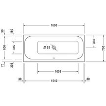 Baignoire Happy D2 1600x700mm blanc a encastrer angle gauche réf. 700308000000000