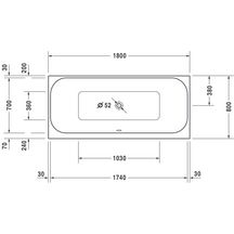 Baignoire Happy D2 1800x800mm blanc a encastrer réf. 700314000000000