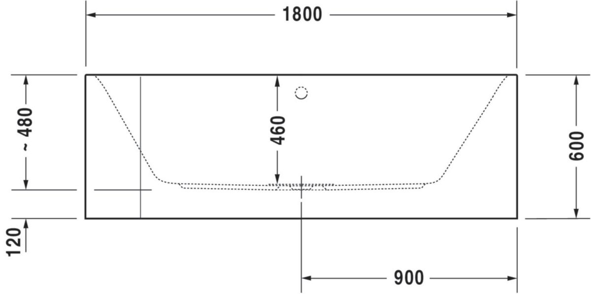 Baignoire Happy D2 1800x800mm blanc habillage acrylique angle droit réf. 700317000000000