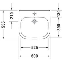 Lavabo 600mm D-code Vital blanc réf. 2312600000