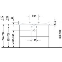 Lavabo DURASQUARE 1 trou de robinetterie sans trop plein bonde avec enjoliveur céramique incluse Réf. 2353100041