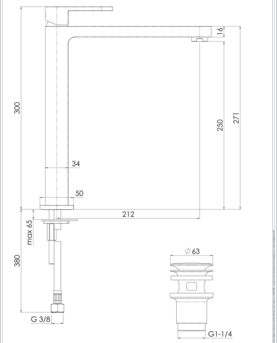 Mitigeur de lavabo UP rehausse réf. UP94128/2CR