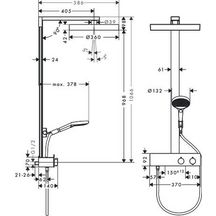 Colonne de douche 360  Rainfinity 1jet avec mitigeur thermostatique ShowerTablet 350 Blanc mat Réf. 26853700