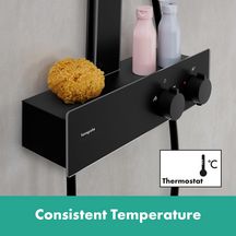 Colonne de douche 360  Rainfinity  1jet avec mitigeur thermostatique ShowerTablet 350 Noir mat Réf. 26853670