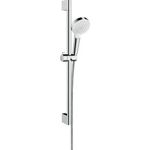 hansgrohe Crometta Set de douche Vario EcoSmart+ avec barre Unica'Croma 65 cm, Blanc/Chromé