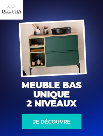 Meuble bas 2 niveaux Unique DELPHA