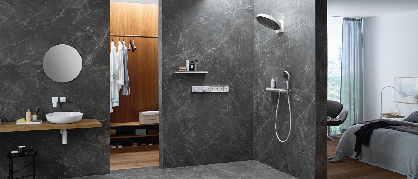 La douche Rainfinity de Hansgrohe, associée à la technologie PowderRain.