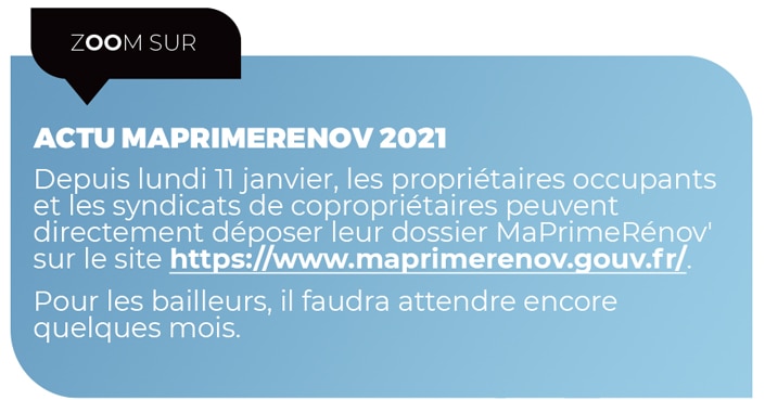 Actualité MaPrimeRénov'2021