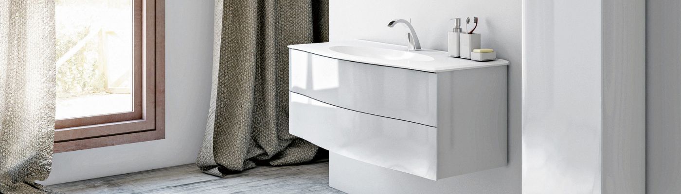 Meuble double vasque PURE de Decotec dans une salle de bain CEDEO 