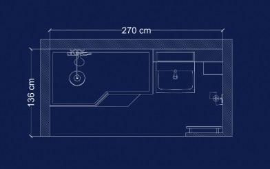 Plan de la solution bain douche