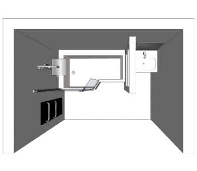 Plan 3D de la solution bain douche