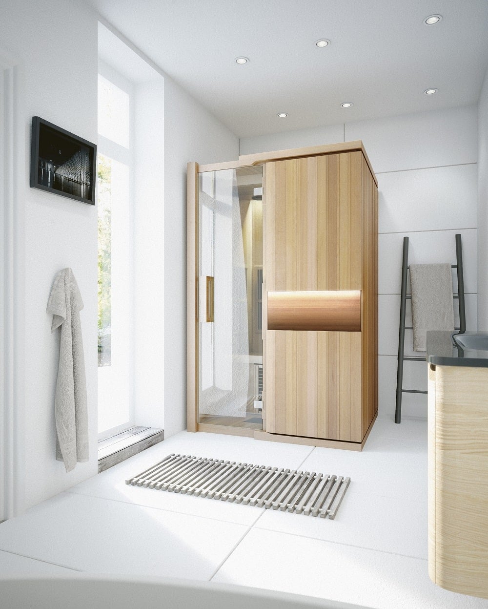 photo salle de bain avec Cabine sauna à infrarouge