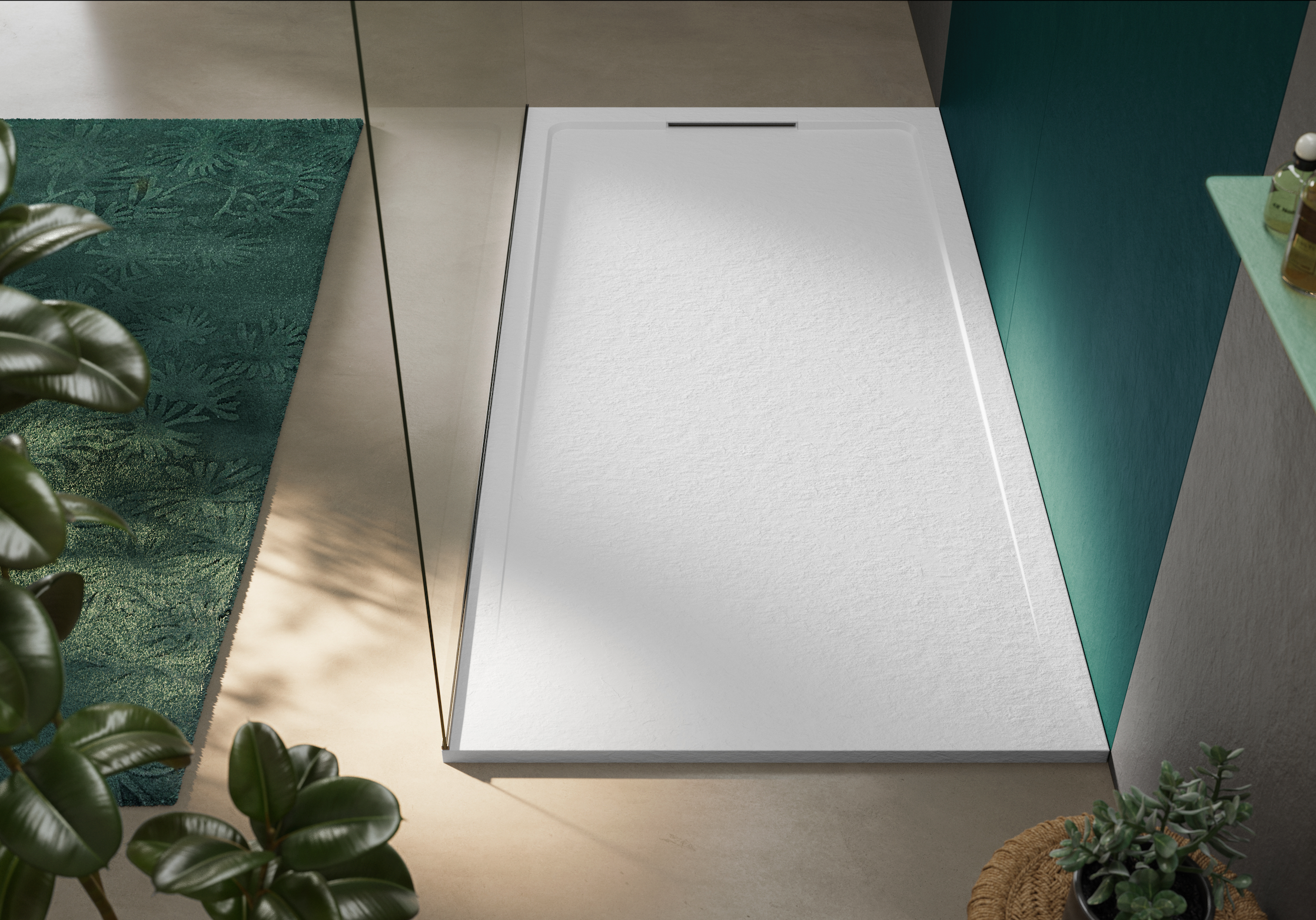 acquebella receveur slate blanc