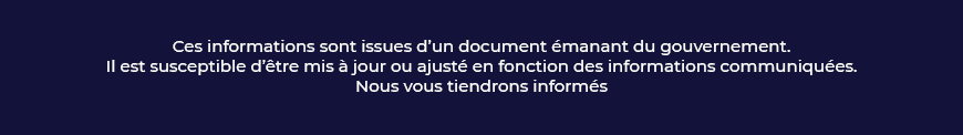 Ces informations sont issues d’un document amenant du gouvernement sur le Covid19.