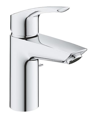 Grohe  : Technologie EcoJoy, cartouche en céramique 28 mm avec économie d’énergie (Grohe SilkMove ES) et limiteur de débit ajustable avec limiteur de température, font rimer ce mitigeur Eurosmart de Grohe avec économies d’eau.