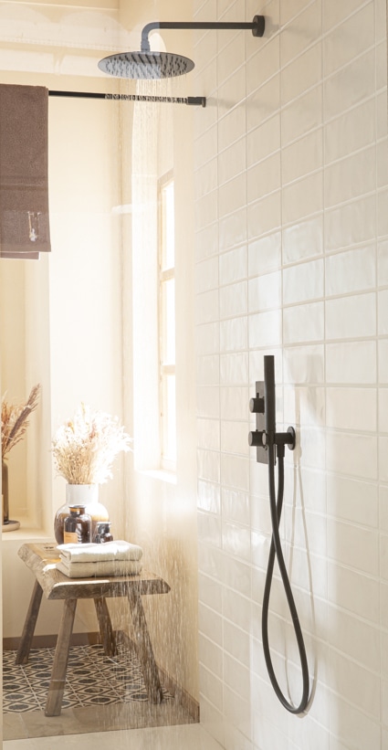 douche italienne style salle de bain campagne chic